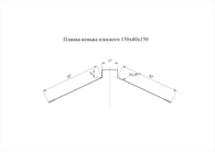 Чертёж Планка конька плоского 150х40х150
