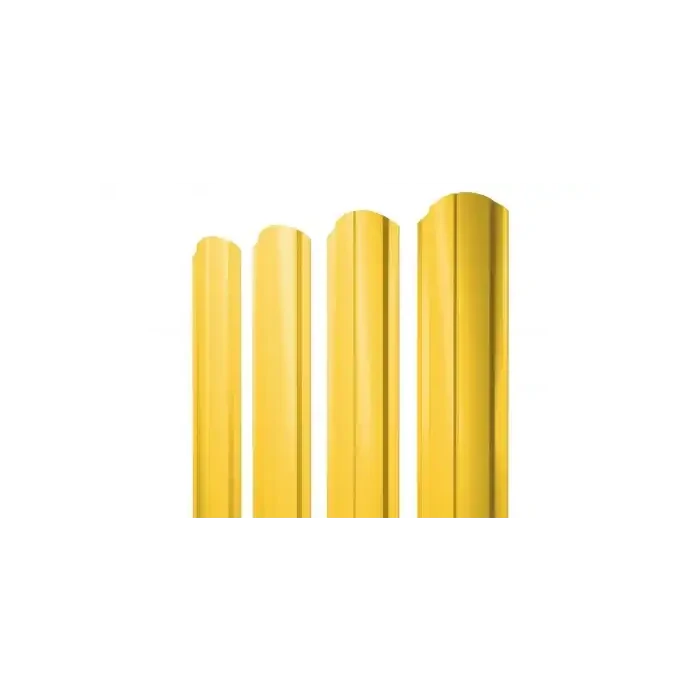 Штакетник Прямоугольный фигурный 0,45 Полиэстер RAL 1018 Цинково-Желтый