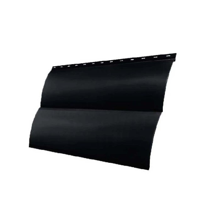 Металлический сайдинг Grand Line Блок-хаус 0.5 мм Satin RAL 9005 черный темный